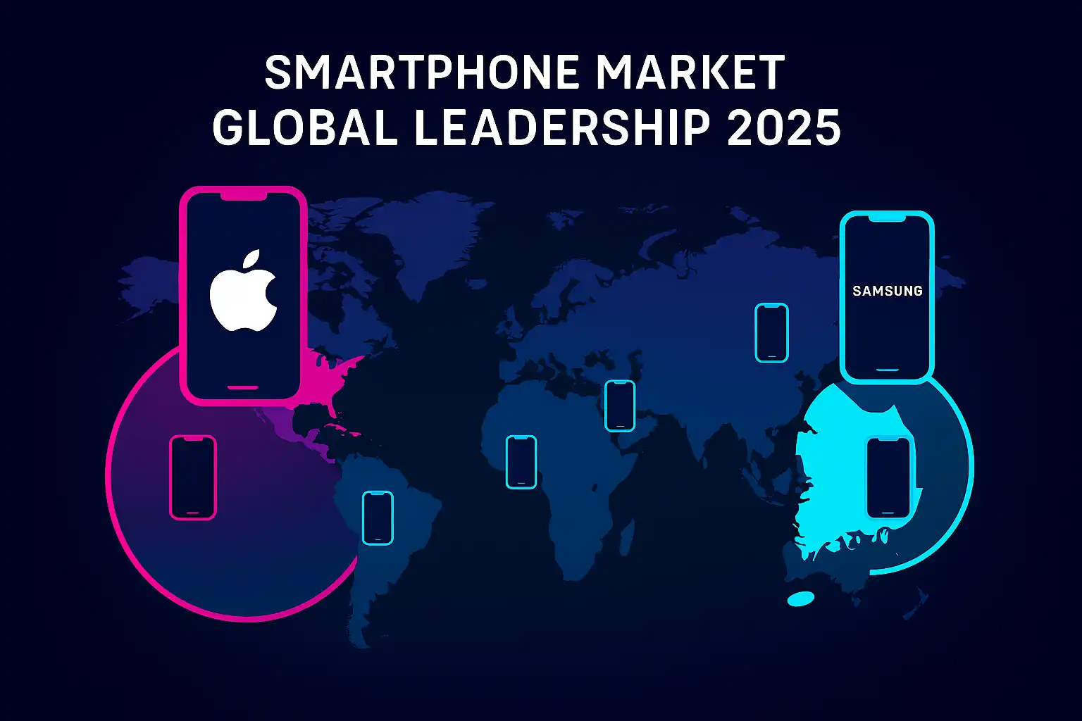 Apple supera Samsung em 2025 e volta ao topo global de smartphones